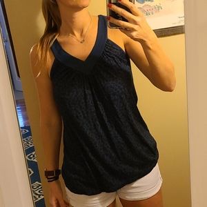 Splendid navy and black v-neck tank top Sz Med